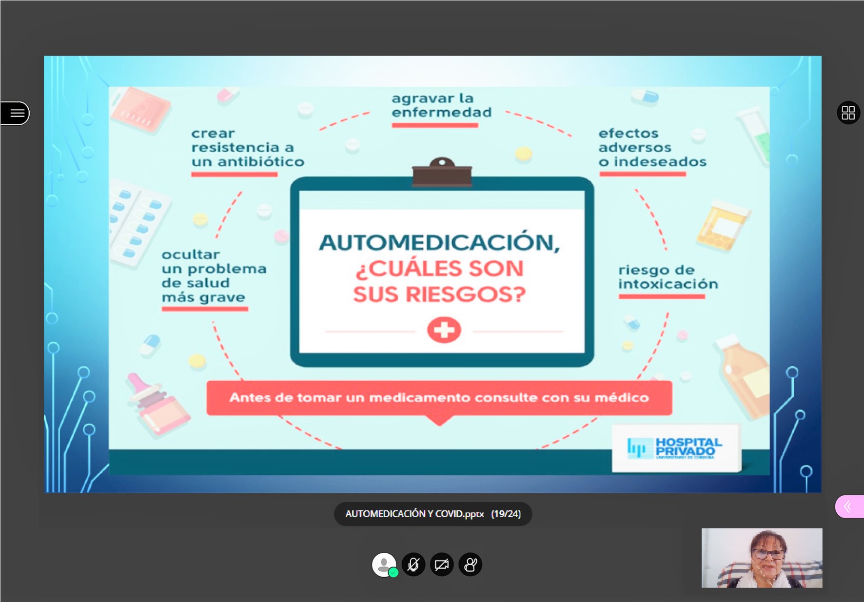 CHARLAS VIRTUALES SOBRE AUTOMEDICACIÓN Y PRIMEROS AUXILIOS REALIZÓ  LA  DIRECCIÓN DE BIENESTAR UNIVERSITARIO DE LA UNW