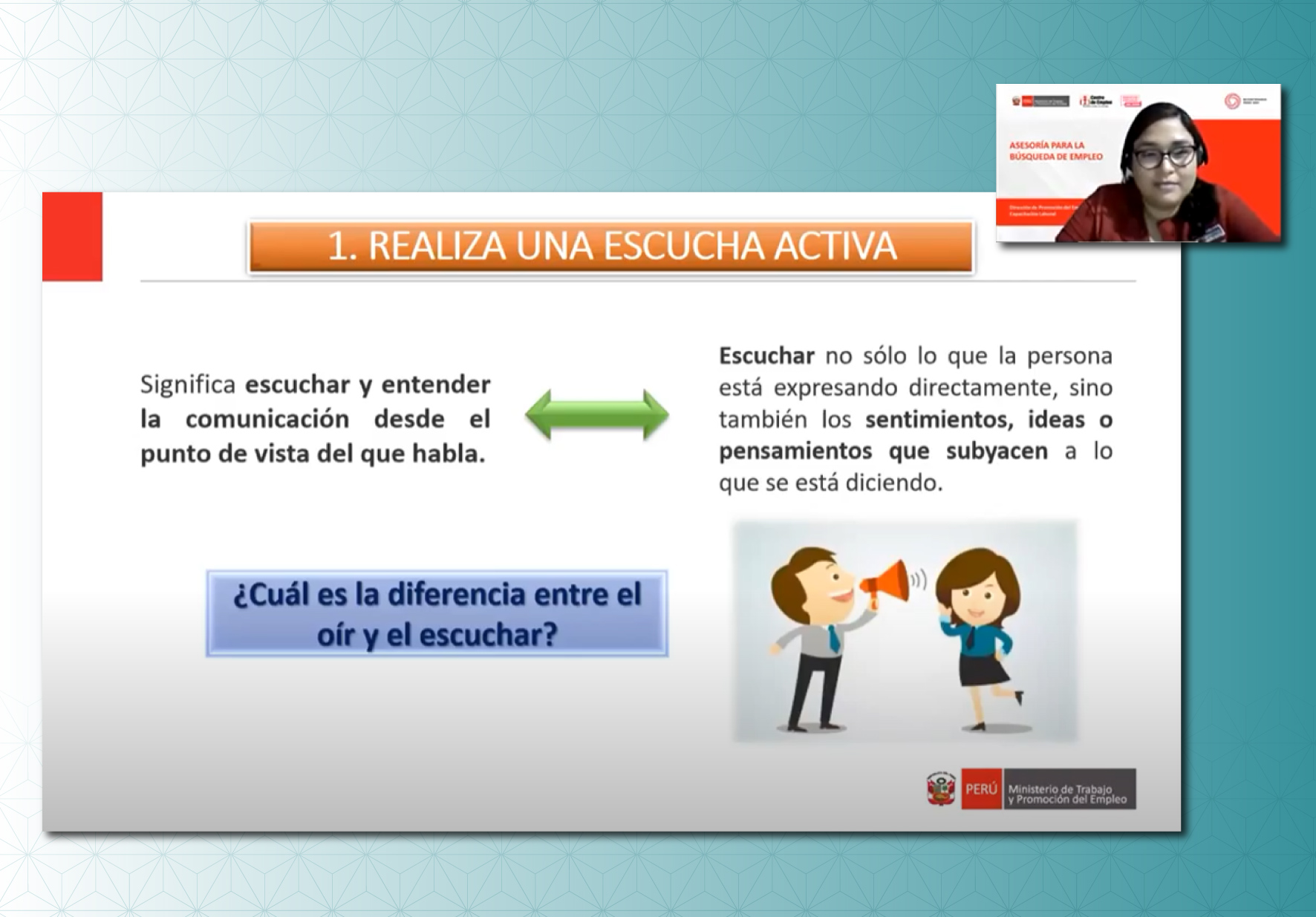 TALLER DE EMPLEABILIDAD SOBRE COMUNICACIÓN EFECTIVA PARA LA BÚSQUEDA DE EMPLEO OFRECIÓ REPRESENTANTE DEL MINISTERIO DE TRABAJO