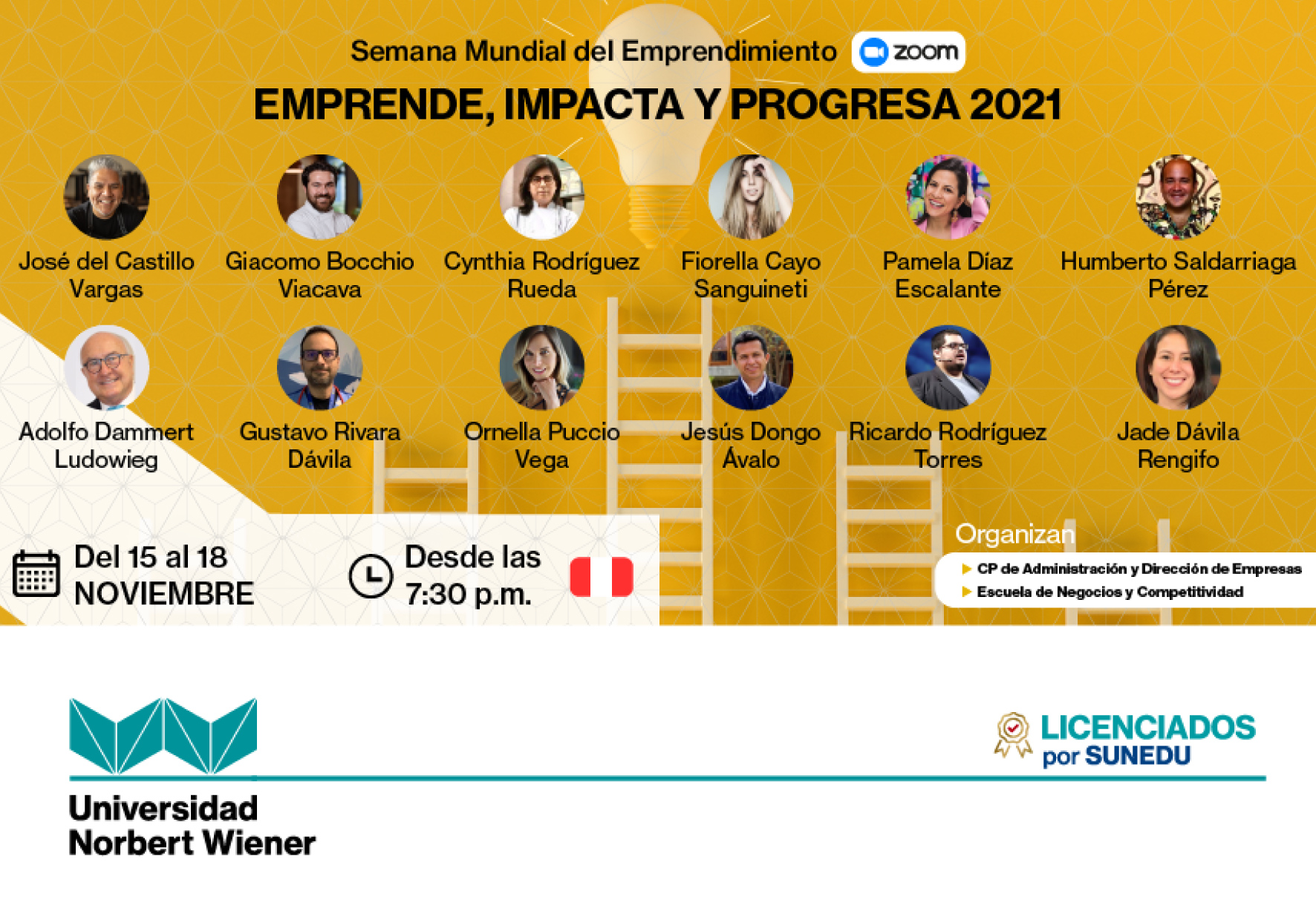 EAP DE NEGOCIOS Y COMPETITIVIDAD REALIZARÁ CICLO DE CONFERENCIAS VIRTUALES CON LA PARTICIPACIÓN DE RECONOCIDOS EMPRENDEDORES PERUANOS