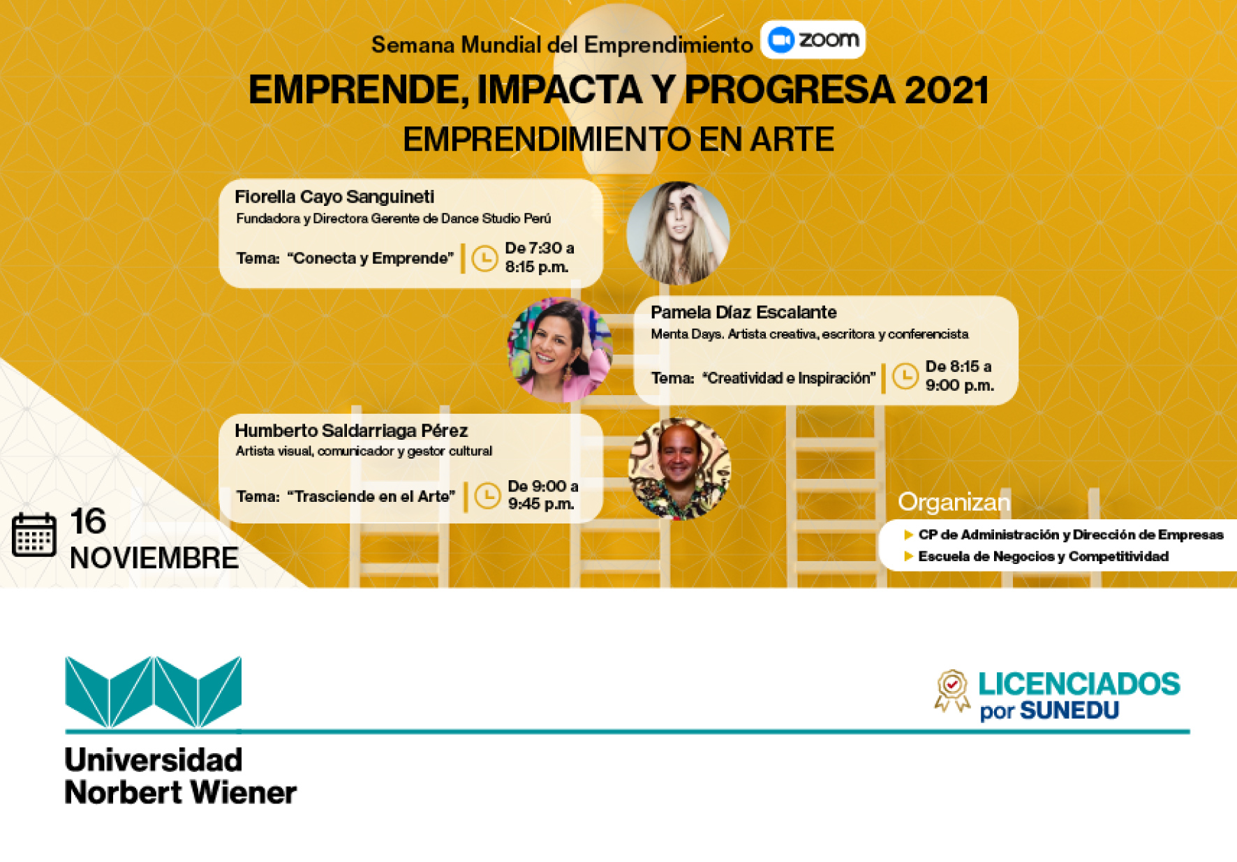 EAP DE NEGOCIOS Y COMPETITIVIDAD REALIZARÁ CICLO DE CONFERENCIAS VIRTUALES CON LA PARTICIPACIÓN DE RECONOCIDOS EMPRENDEDORES PERUANOS