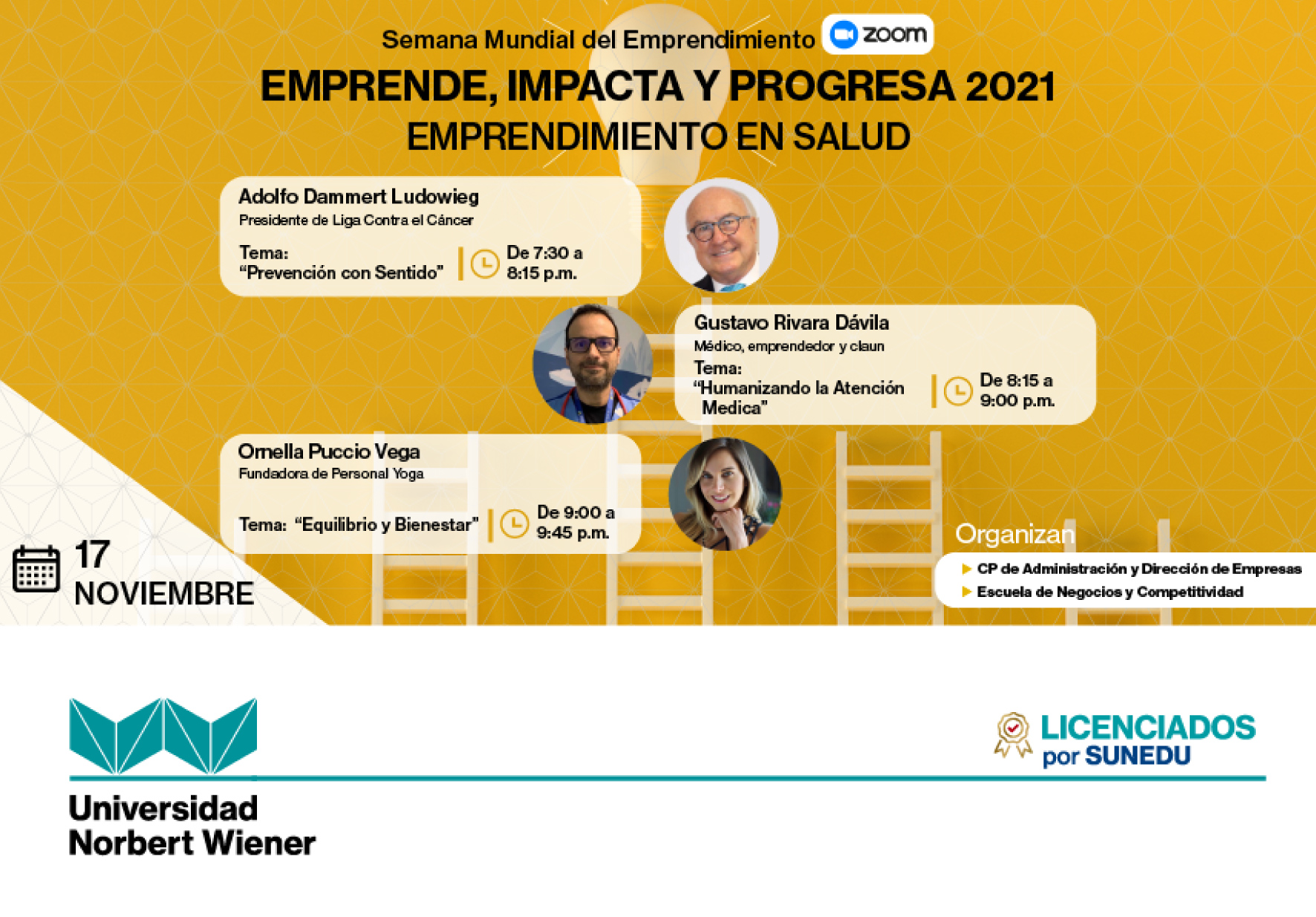 EAP DE NEGOCIOS Y COMPETITIVIDAD REALIZARÁ CICLO DE CONFERENCIAS VIRTUALES CON LA PARTICIPACIÓN DE RECONOCIDOS EMPRENDEDORES PERUANOS