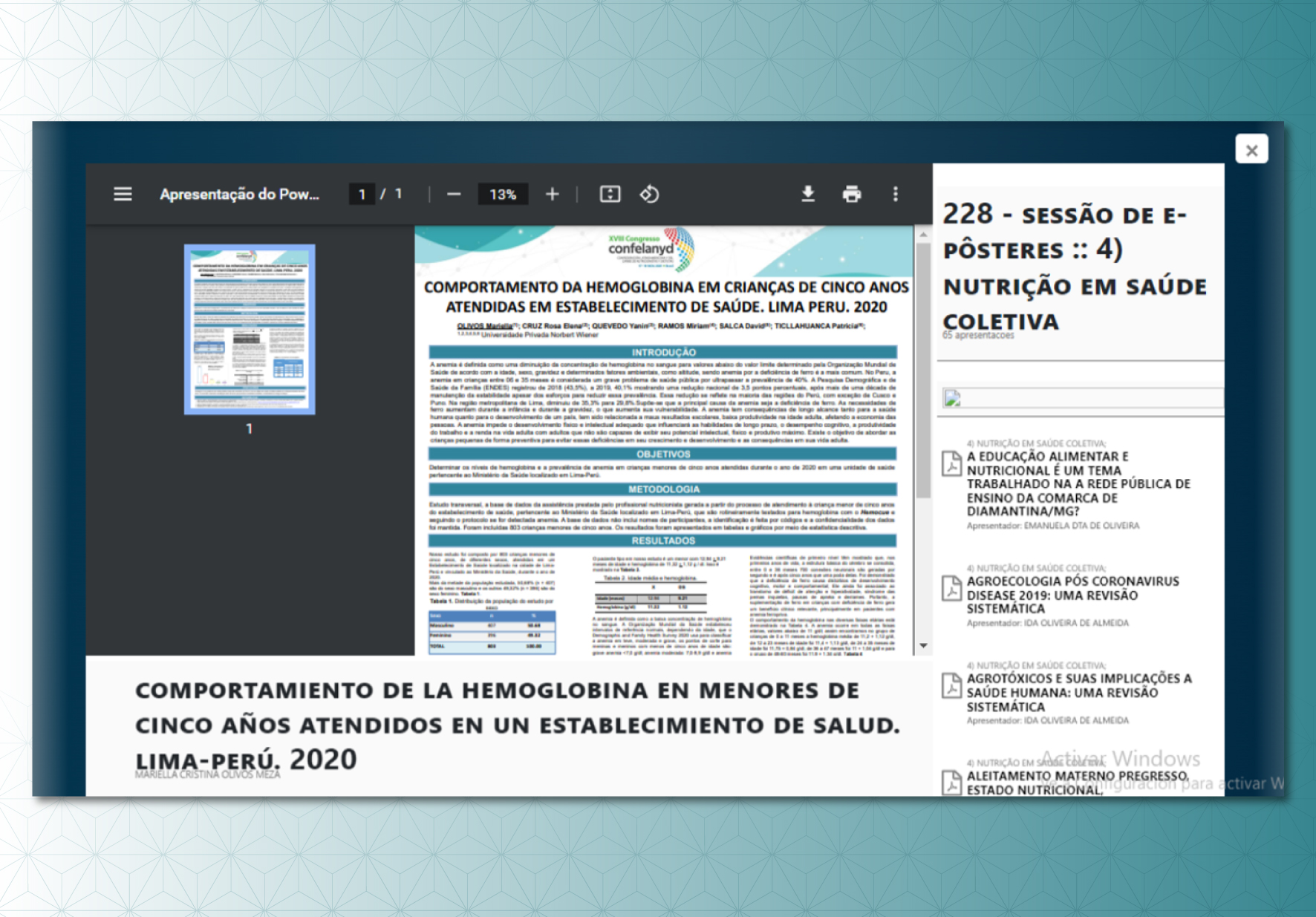 DELEGACIÓN DE LA EAP DE NUTRICIÓN HUMANA PRESENTÓ TRABAJOS DE INVESTIGACIÓN EN CONGRESO ORGANIZADO POR CONFELANYD