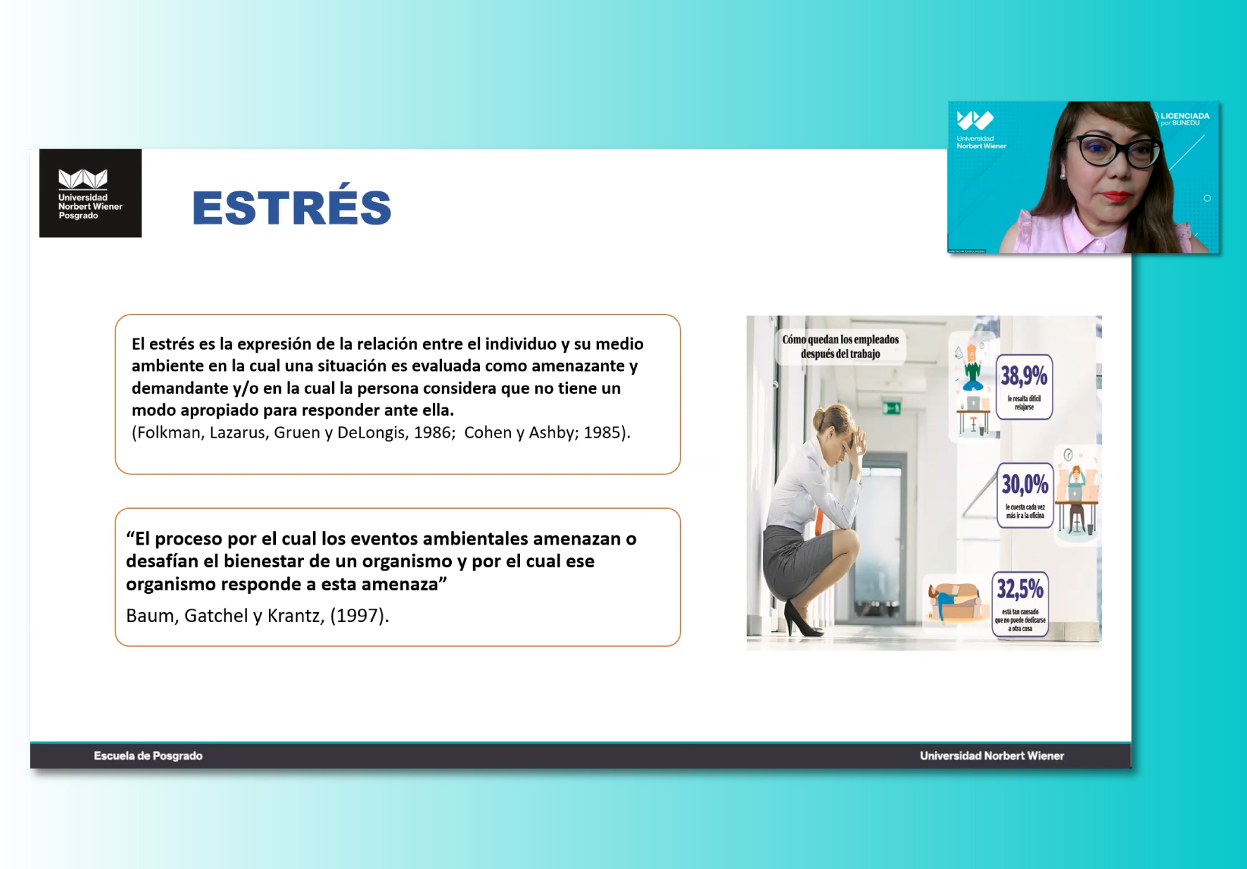 UNIVERSIDAD NORBERT WIENER REALIZÓ WEBINAR PARA PERIODISTAS SOBRE TÉCNICAS Y MÉTODOS PARA MANEJAR EL ESTRÉS LABORAL