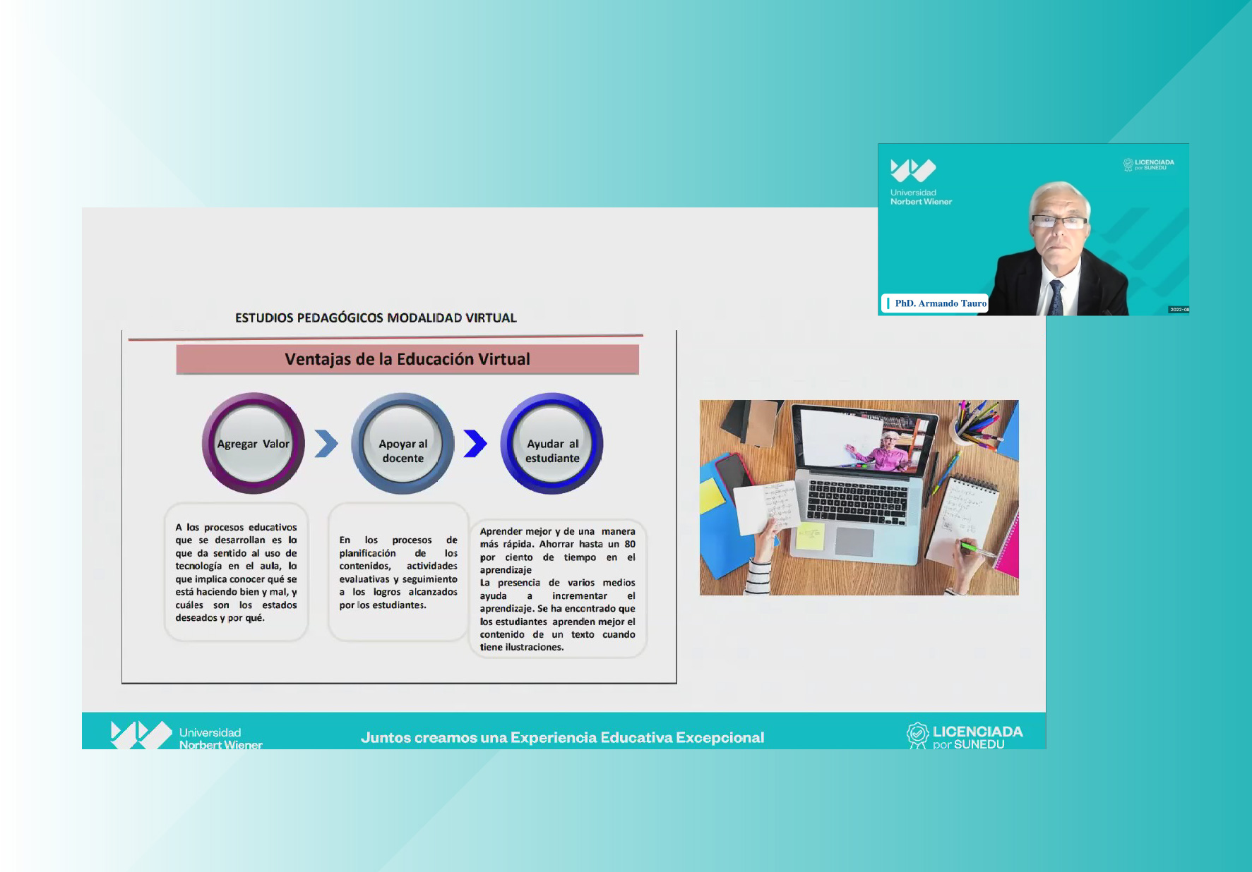 DIRECCIÓN DE INNOVACIÓN Y EDUCACIÓN VIRTUAL DE LA UNIVERSIDAD NORBERT WIENER ORGANIZÓ WEBINAR SOBRE LAS VENTAJAS DE LA EDUCACIÓN A DISTANCIA