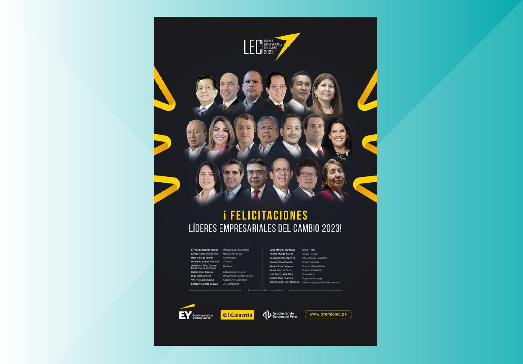 PRESIDENTA DEL DIRECTORIO Y GERENTE GENERAL DE LA UNIVERSIDAD NORBERT WIENER, Y GERENTE GENERAL DEL INSTITUTO CARRIÓN, ENTRE LOS 19 EMPRESARIOS RECONOCIDOS COMO LÍDERES EMPRESARIALES DEL CAMBIO 2023
