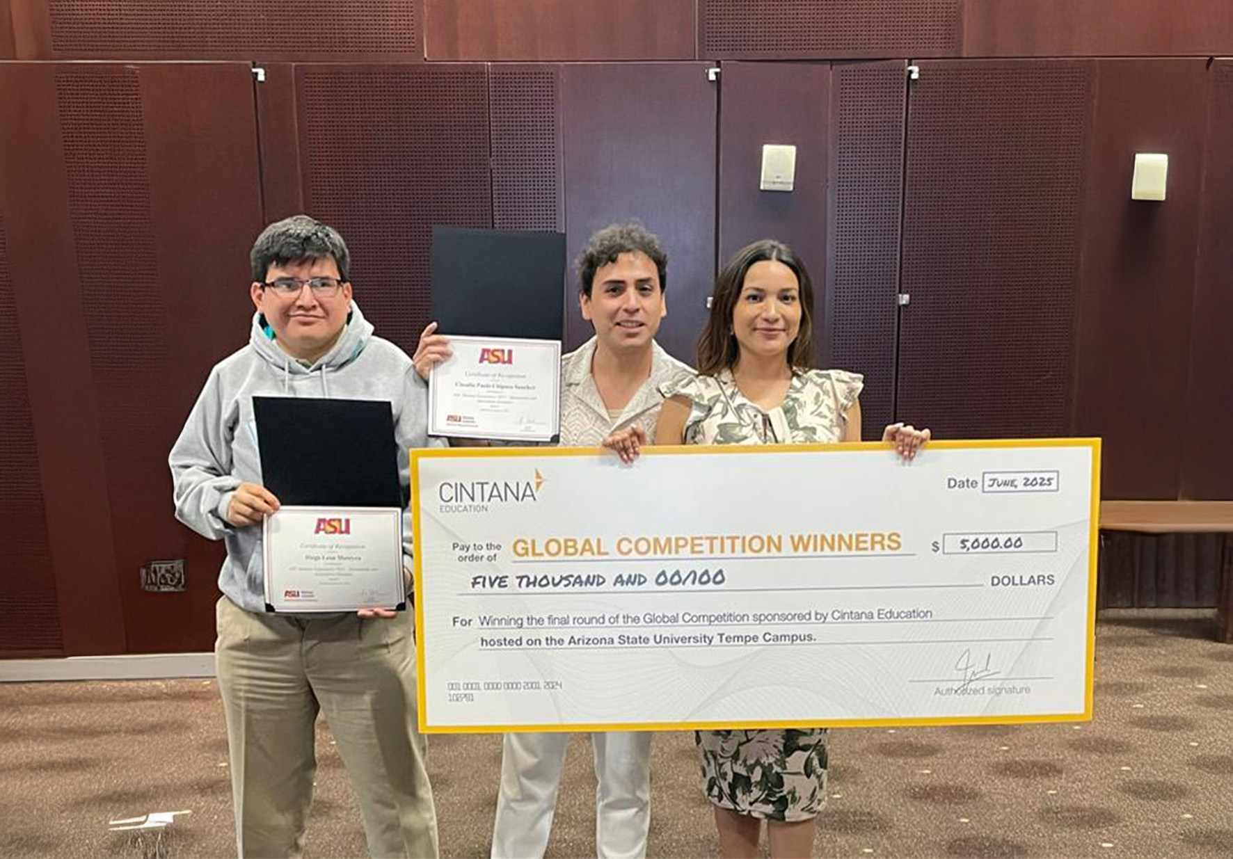 NORBERT WIENER GANÓ LA GLOBAL COMPETITION 2025, CONCURSO ORGANIZADO POR ARIZONA STATE UNIVERSITY